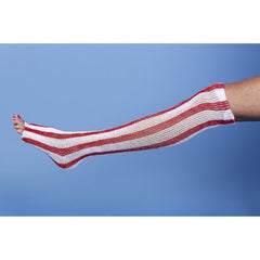 Medi-Tech International Elastic Net Retainer Dressing Surgi-Color Guard™ Tubular Elastic 20 Inch X 25 Yard Size 4 Red / White Medium Arm / Hand / Large Hand / Medium Leg / Foot NonSterile
