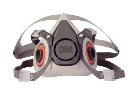 3M 3M™ 6000 Reusable Respirator Industrial Half Face 4 Point Adjustable Head Strap Small Gray / White