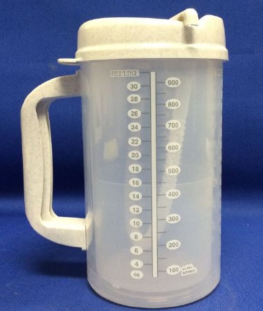 GMAX Industries Graduated Drinking Mug 32 oz. Translucent Plastic Reusable