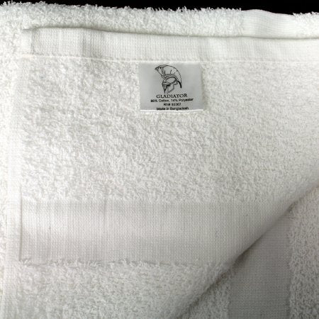 Royal Blue Intl Bath Towel Royal Gold Foundations 20 X 40 Inch OE Cotton 86% / Polyester 14% White Reusable