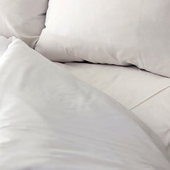 Royal Blue Intl Bed Sheet Flat 66 X 104 Inch White Cotton 55% / Polyester 45% Reusable