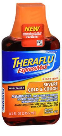 Glaxo Smith Kline Cold and Cough Relief Theraflu® ExpressMax™ 650 mg - 20 mg - 10 mg / 30 mL Strength Liquid 8.3 oz.