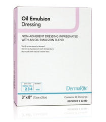 DermaRite Industries Oil Emulsion Impregnated Dressing DermaRite® 3 X 8 Inch Mesh Gauze Oil Emulsion Blend Sterile