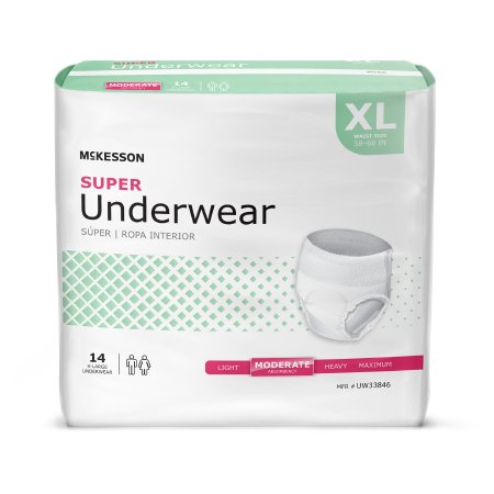 Unisex Adult Absorbent Underwear McKesson Pull On with Tear Away Seams X-Large Disposable Moderate Absorbency - M-1123834-1438 - Case of 56