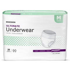 Unisex Adult Absorbent Underwear McKesson Pull On with Tear Away Seams Medium Disposable Heavy Absorbency - M-1123835-1777 - Case of 80