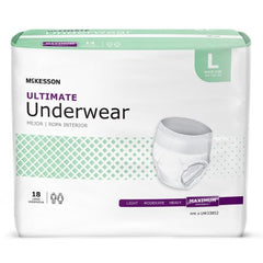 Unisex Adult Absorbent Underwear McKesson Pull On with Tear Away Seams Large Disposable Heavy Absorbency - M-1123836-1555 - Case of 72