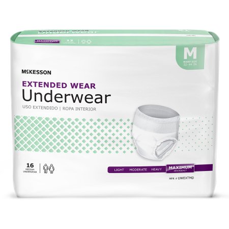 Unisex Adult Absorbent Underwear McKesson Pull On with Tear Away Seams Medium Disposable Heavy Absorbency - M-1123838-4744 - Case of 64