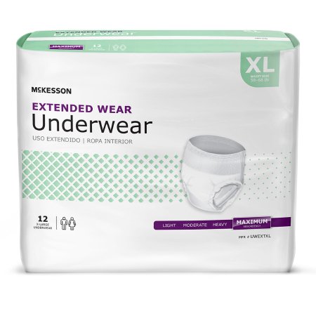 Unisex Adult Absorbent Underwear McKesson Pull On with Tear Away Seams X-Large Disposable Heavy Absorbency - M-1123840-4867 - Case of 48