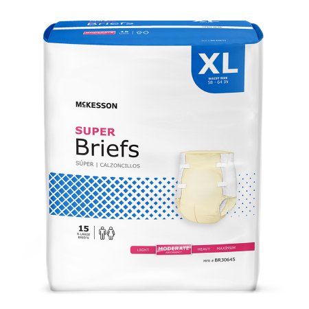 Unisex Adult Incontinence Brief McKesson X-Large Disposable Moderate Absorbency - M-1123843-1043 - Case of 60