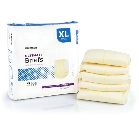 Unisex Adult Incontinence Brief McKesson X-Large Disposable Heavy Absorbency - M-1123846-1986 - Bag of 15