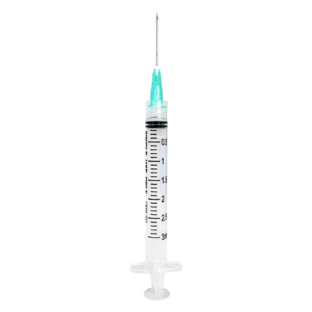 Sol-Millennium Medical Syringe with Hypodermic Needle SOL-M™ 3 mL 21 Gauge 1 Inch Detachable Needle Without Safety