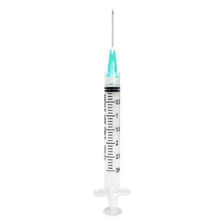 Sol-Millennium Medical Syringe with Hypodermic Needle SOL-M™ 3 mL 21 Gauge 1-1/2 Inch Detachable Needle Without Safety