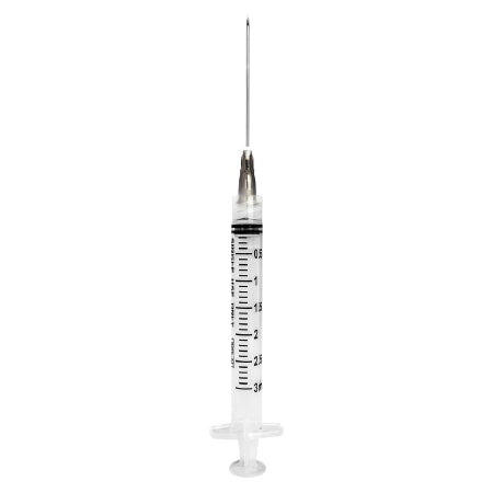 Sol-Millennium Medical Syringe with Hypodermic Needle SOL-M™ 3 mL 22 Gauge 1-1/2 Inch Detachable Needle Without Safety