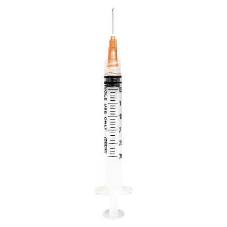 Sol-Millennium Medical Syringe with Hypodermic Needle SOL-M™ 3 mL 25 Gauge 5/8 Inch Detachable Needle Without Safety