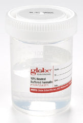 Globe Scientific Prefilled Formalin Container Tite-Rite™ 53 X 63 mm Polypropylene 60 mL Fill in 120 mL (4 oz.) Screw Cap Warning Label / Patient Information NonSterile