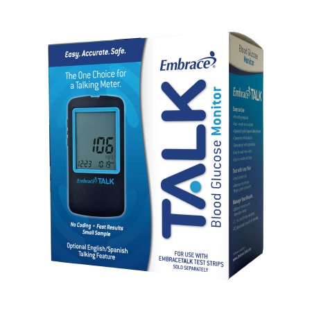 Omnis Health Blood Glucose Meter Embrace® 6 Second Results Stores Up To 300 Results with Date and Time No Coding Required