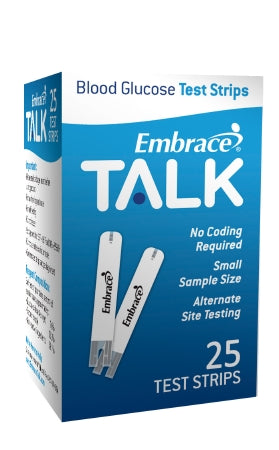 Omnis Health Blood Glucose Test Strips Embrace® 25 Strips per Box Provides results in only 6 seconds For Embrace® Blood Glucose System