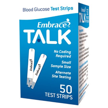 Omnis Health Blood Glucose Test Strips Embrace® 50 Strips per Box Talking For Embrace® Blood Glucose System