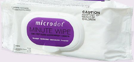 Cambridge Sensors USA microdot® Minute Wipe Surface Disinfectant Cleaner Premoistened Alcohol Based Wipe 60 Count Soft Pack Disposable Alcohol Scent NonSterile - M-1125755-4187 - Pack of 60