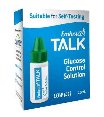 Omnis Health Blood Glucose Control Solution Embrace® Talk Blood Glucose Testing 2.5 mL Level 1