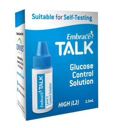 Omnis Health Blood Glucose Control Solution Embrace® Talk Blood Glucose Testing 2.5 mL Level 2