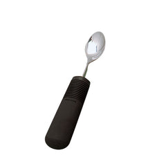 Fabrication Enterprises Small Spoon Good Grips® Right / Left Hand Angled Silver / Black Stainless Steel