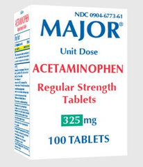 Major Pharmaceuticals Pain Relief Major® 325 mg Strength Acetaminophen Unit Dose Tablet 100 per Bottle