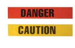 Safety Flag Pre-Printed Tape Warning Label Red Polyethylene Danger Black Caution - M-1127461-4612 - Each