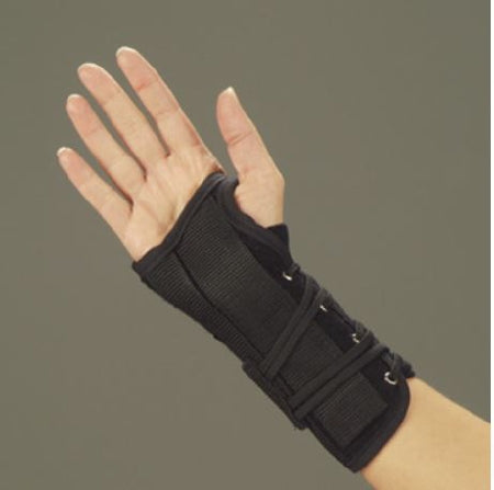 DeRoyal Wrist Splint Suede Leatherette / Metal / Nylon Tricot Left Hand Black Medium