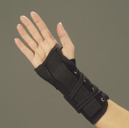 DeRoyal Wrist Brace Suede Leatherette / Metal / Nylon Tricot Right Hand Black Medium