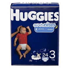 Kimberly Clark Unisex Baby Diaper Huggies® Overnites Size 3 Disposable Heavy Absorbency - M-1128663-4583 - Case of 96