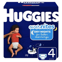 Kimberly Clark Unisex Baby Diaper Huggies® Overnites Size 4 Disposable Heavy Absorbency - M-1128664-3994 - Case of 84