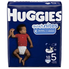 Kimberly Clark Unisex Baby Diaper Huggies® Overnites Size 5 Disposable Heavy Absorbency - M-1128665-3831 - Pack of 18