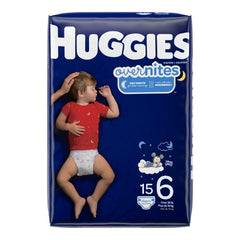 Kimberly Clark Unisex Baby Diaper Huggies® Overnites Size 6 Disposable Heavy Absorbency - M-1128666-3932 - Pack of 15