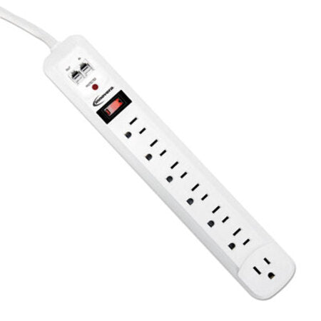Innovera® Surge Protector, 7 Outlets, 4 ft Cord, 1080 Joules, White
