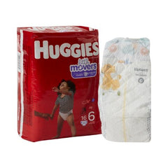 Kimberly Clark Unisex Baby Diaper Huggies® Little Movers Size 6 Disposable Moderate Absorbency - M-1128670-1791 - Pack of 16