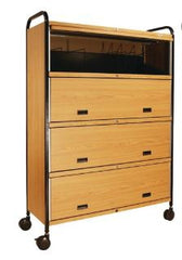 First Healthcare Products Chart Rack Mov-It Elite Series II 5 Shelves Steel / Vinyl 15 X 53-3/4 X 72-1/4 Inch Oak