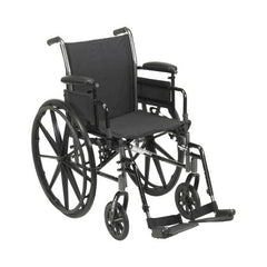 Lightweight Wheelchair drive™ Cruiser III Dual Axle Desk Length Arm Flip Back / Removable Padded Arm Style Swing-Away Footrest Black Upholstery 20 Inch Seat Width 300 lbs. Weight Capacity