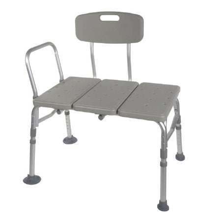 McKesson Knocked Down Bath Transfer Bench Removable Arm Rail 17-1/2 to 22-1/2 Inch Seat Height 400 lbs. Weight Capacity