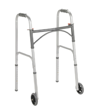 Folding Walker Adjustable Height McKesson Steel Frame 350 lbs. Weight Capacity 32 to 39 Inch Height