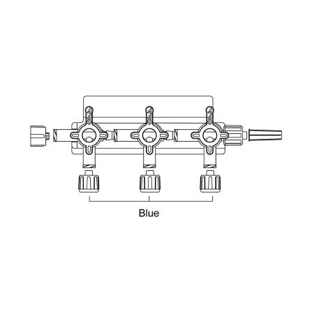 Smiths Medical MANIFOLD, STOPCOCK HI-FLO 3GANG 4WAY BLU CAP ML LL W/SWIVEL - M-1129912-3174 - Case of 20