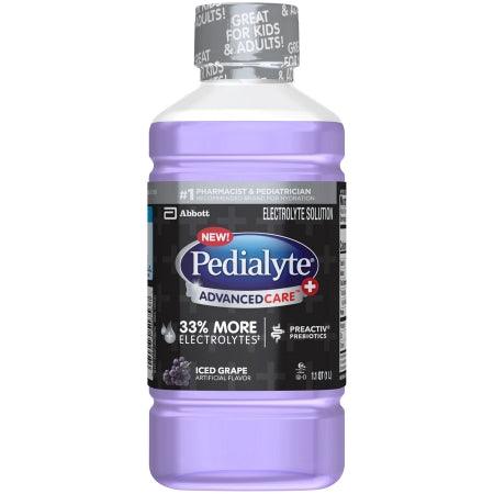 Abbott Nutrition Pediatric Oral Electrolyte Solution Pedialyte® AdvancedCare™ Plus Iced Grape Flavor 1 Liter Bottle Ready to Use