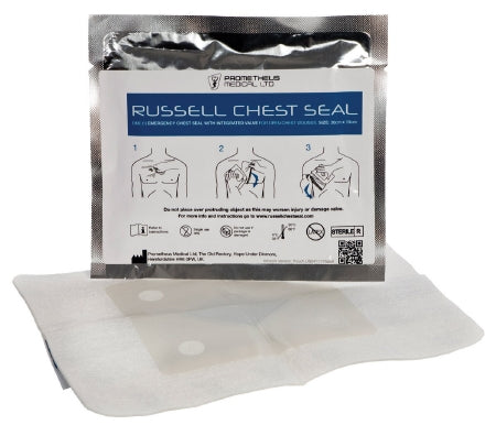Tactical Medical Solutions Inc SEAL, CHEST RUSSELL OPEN WOUND20CMX15CM W/INTERGRATED VALVE