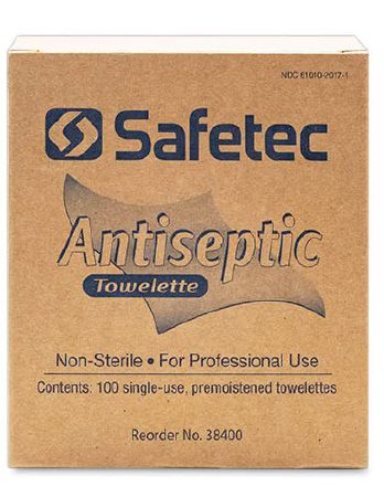 Safetec of America Sanitizing Skin Wipe Safetec® Individual Packet Ethyl Alcohol 100 Count