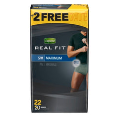 Kimberly Clark Male Adult Absorbent Underwear Depend® Real Fit® Pull On with Tear Away Seams Small / Medium Disposable Heavy Absorbency - M-1132144-1601 - Case of 44