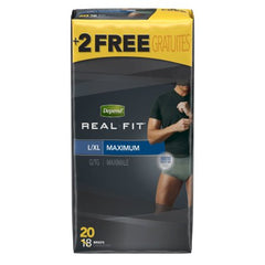 Kimberly Clark Male Adult Absorbent Underwear Depend® Real Fit® Pull On with Tear Away Seams Large / X-Large Disposable Heavy Absorbency - M-1132145-4911 - Case of 40