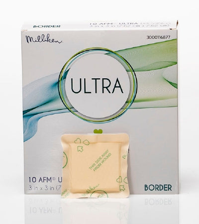 Milliken & Company Silicone Foam Dressing ULTRA 3 X 3 Inch Square Silicone Adhesive with Border Sterile