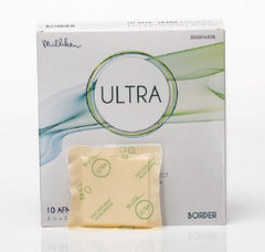 Milliken & Company Silicone Foam Dressing ULTRA 4 X 4 Inch Square Silicone Adhesive with Border Sterile