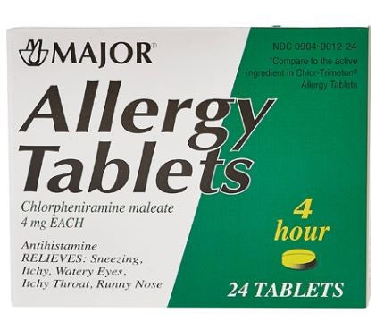 Major Pharmaceuticals Allergy Relief Major® 4 mg Strength Tablet 24 per Box