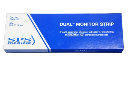 SPS Medical Supply Dual™ Monitor Sterilization Chemical Indicator Strip Steam / EO Gas 8 Inch